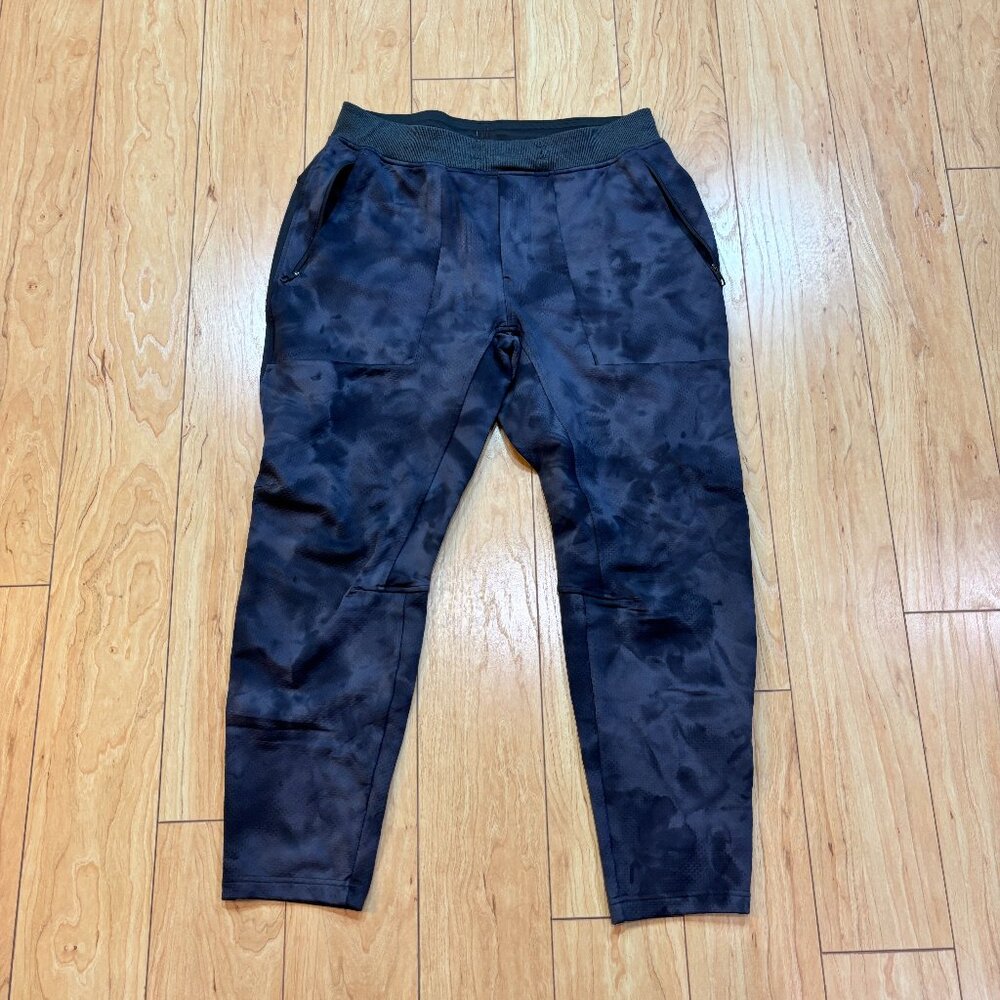 Lululemon Textured Tech Pant  Joggers 25" Inseam Diamond Dye Black Gray Men’s L